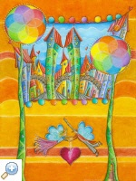 Artikelbild: Kinderzimmer Bilder, Poster, Die Blume des Lebens, Elfen, Herz, Fantasiestadt, Geschenk zur Geburt