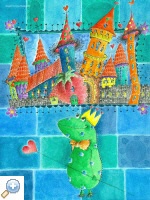 Artikelbild: Kinderzimmer Bilder, Poster, Drache, Dino, Fantasiestadt, Taufgeschenk