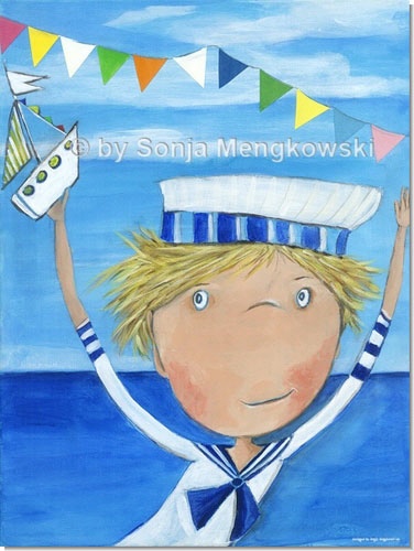 Leichtmatrose Fyn - Ahoi Matrose, los gehts auf große Fahrt - Serie: Acrylbilder Motive fürs Kinderzimmer - ©Sonja Mengkowski Ahoi Matrose, los gehts auf große Fahrt - Leichtmatrose Fyn - Serie: Acrylbilder Motive fürs Kinderzimmer - ©Sonja Mengkowski