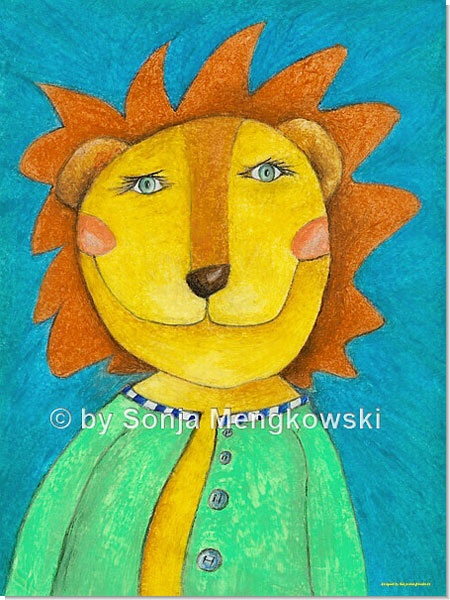 Liam Löwe - Serie: Pastellbilder Motive fürs Kinderzimmer - ©Sonja Mengkowski Liam Löwe - Serie: Pastellbilder Motive fürs Kinderzimmer - ©Sonja Mengkowski