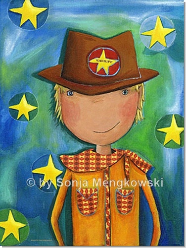 Sheriff Cowboy - Serie: Acrylbilder - fröhliche Motive fürs Kinderzimmer - ©Sonja Mengkowski