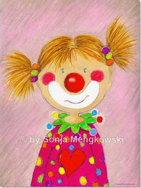 Pepina das kleine Clown Mädchen - Serie: Pastellbilder Motive fürs Kinderzimmer