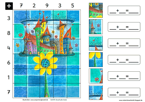 Grundschule Rechenspiele Zahlenraum 20 Sonne