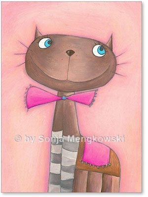 Pastellbild Katze Candy Cat für das Kinderzimmer