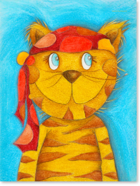 Seeräuber Kapitän Kater LuLu - Serie: Pastellbilder Motive fürs Kinderzimmer - ©Sonja Mengkowski Kater Lulu - Pastell- Bild - ©Sonja Mengkowski