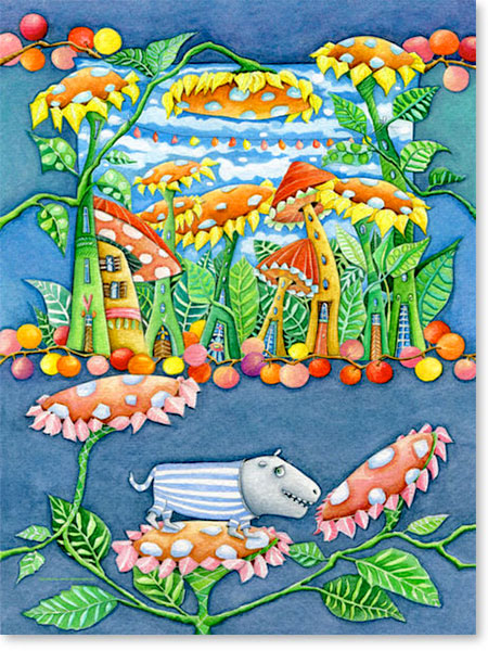 Das liebe Blumen Fresserchen Ratzeputz - Serie: Aquarellbilder Motive fürs Kinderzimmer - ©Sonja Mengkowski