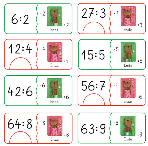Rechendomino Umkehraufgaben Multiplizieren Dividieren