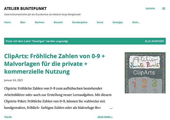 Unterrichtsmaterial auf Blogspot .com Unterrichtsmaterial - Blog - Atelier BuntePunkt